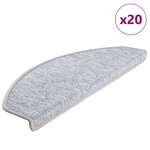 vidaXL Tapis d'escalier 20 pièces 65 x 24 x 4 cm Gris clair Demi-rond Grand