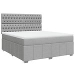 vidaXL Sommier à lattes de lit avec matelas Gris clair 180x200cm Tissu