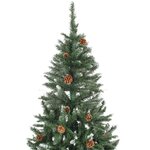 vidaXL Sapin de Noël avec pommes de pin et paillettes blanches 180 cm