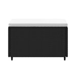 vidaXL Repose-pieds de jardin et coussins lot de 2 noir résine tressée