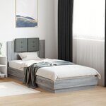 vidaXL Cadre de lit sans matelas sonoma gris 100x200 cm