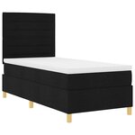 vidaXL Lit à ressorts avec matelas Noir 90 x 200 cm tissu