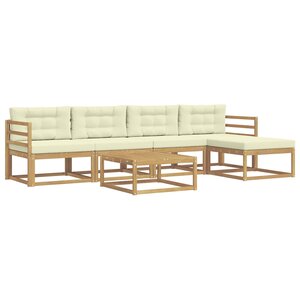 vidaXL Ensemble de canapés d'extérieur 6 pc Blanc et crème Polyester