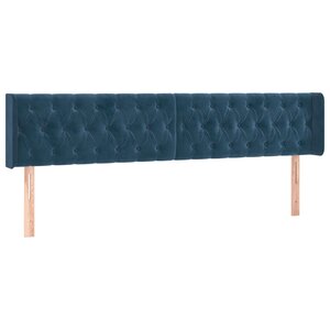 vidaXL Têtes de lit 2 Pièces Bleu foncé 90x7x78/88 cm Velours
