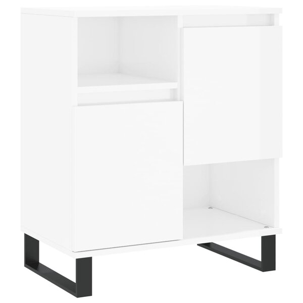 vidaXL Buffet Blanc brillant 60x35x70 cm Bois d'ingénierie