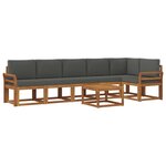 vidaXL Ensemble de canapés d'extérieur 7 Pièces Naturel et Anthracite