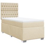 vidaXL Sommier à lattes de lit et matelas Crème 90x190 cm Tissu