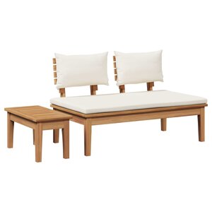 vidaXL Ensemble banc et table de jardin 2 pc Crème et marron