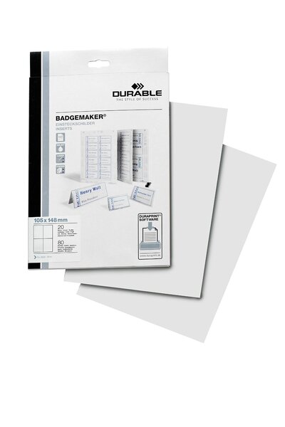 Pqt de 80 étiquettes pour badge à imprimer format A6 DURABLE