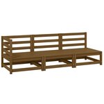 vidaXL Salon de jardin 3 Pièces marron miel bois de pin massif