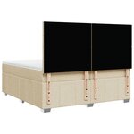 vidaXL Sommier à lattes de lit avec matelas Crème 200x200 cm Tissu