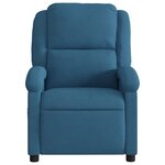 vidaXL Fauteuil inclinable de massage électrique bleu velours