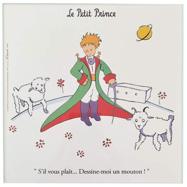 Sous plat le petit prince et les moutons