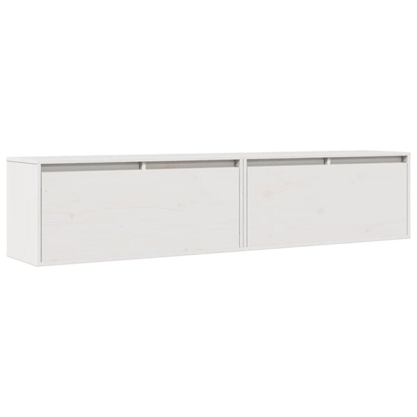 vidaXL Armoires murales 2 Pièces Blanc 80x30x35 cm Bois de pin massif