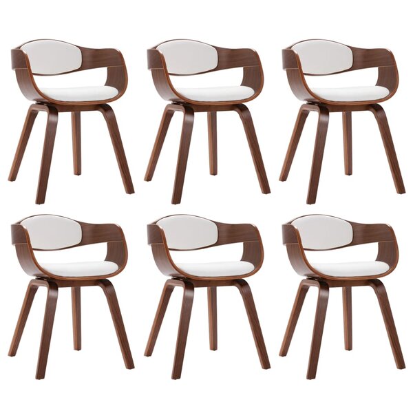 vidaXL Chaises à manger lot de 6 bois courbé et similicuir