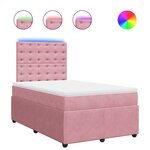 vidaXL Sommier à lattes de lit avec matelas rose 120x190 cm velours