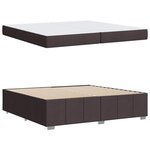vidaXL Cadre de lit avec matelas Marron foncé 200 x 200 cm tissu