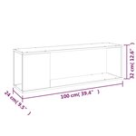 vidaXL Meuble TV Gris 100x24x32 cm Aggloméré