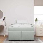 vidaXL Cadre de lit avec matelas Gris clair 120 x 190 cm Velours