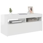 vidaXL Meuble TV avec lumières LED blanc brillant 90x35x40 cm