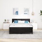 Lit Box Spring vidaXL avec Matelas Noir 140x200 cm Velours