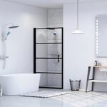 vidaXL Porte de douche Verre trempé 81x195 cm Noir