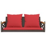 vidaXL Balancelle avec coussins marron 109x62x40 cm résine tressée