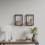 vidaXL Étagères murales 2 Pièces 25x25x35 cm Bois d'acacia et acier