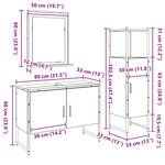 vidaXL Ensemble de mobilier de salle de bain avec porte 3 Pièces Marron