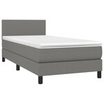 vidaXL Sommier à lattes de lit avec matelas Gris foncé 80x200 cm Tissu