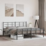 vidaXL Cadre de lit métal sans matelas avec pied de lit noir 180x200cm