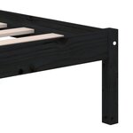 vidaXL Cadre de lit sans matelas Noir Bois de pin massif 200x200 cm
