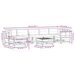 vidaXL Salon de jardin 8 Pièces avec coussins blanc bois massif