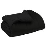 vidaXL Duvet d'hiver Matelassé Noir 220 x 240 cm Microfibre