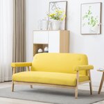 Vidaxl canapé à 3 places tissu jaune