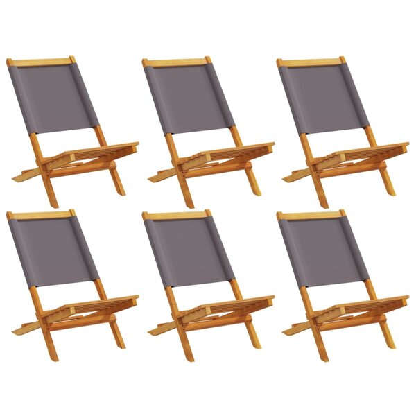 vidaXL Chaises de jardin pliantes lot de 6 tissu et bois massif