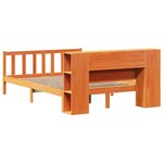 vidaXL Lit bibliothèque sans matelas cire marron 120x200 cm pin massif