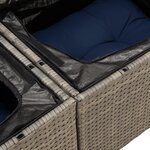 vidaXL Salon de jardin avec coussins 13 Pièces gris résine tressée