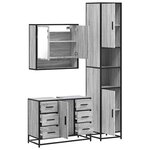 vidaXL Ensemble de meubles de salle de bain 3 Pièces Sonoma gris