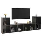 vidaXL Meubles TV 4 Pièces Gris brillant 72x35x36 5 cm Bois d'ingénierie
