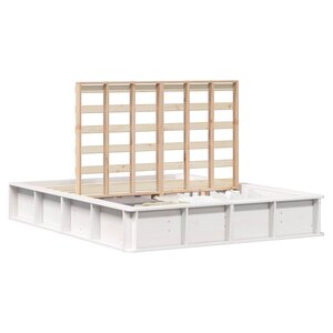 vidaXL Cadre de lit Blanc 150 x 200 cm Bois de pin massif