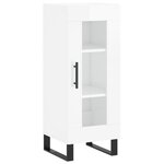 vidaXL Buffet haut Blanc brillant 34 5x34x180 cm Bois d'ingénierie