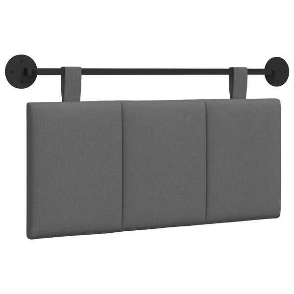 vidaXL Tête de lit suspendue Gris foncé Tissu