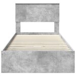 vidaXL Lit de Rangement Gris béton 90 x 200 cm Bois d'ingénierie