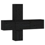 vidaXL Meubles TV 5 Pièces Noir Bois massif de pin