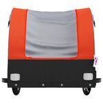 vidaXL Remorque de vélo noir et orange 45 kg fer