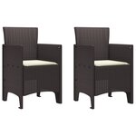 vidaXL Chaise de jardin 2 Pièces Marron 53 x 49 x 85 cm PP