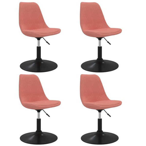 vidaXL Chaises à manger pivotantes lot de 4 Rose Velours
