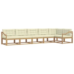 vidaXL Ensemble de canapés d'extérieur 4 Pièces Blanc et crème Polyester