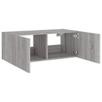 vidaXL Meuble TV mural avec lumières LED sonoma gris 80x35x31 cm